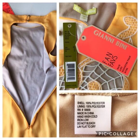 GIANNI BINI Yellow Evelyn Mini Dress NWT - Picture 7 of 8